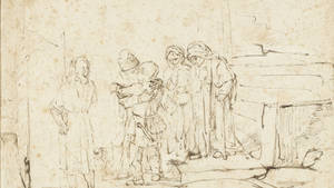 Obscure Sketch By Rembrandt Wallpaper