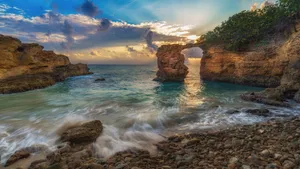 Ocean Stone Arch Wallpaper