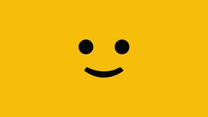 Ocher Yellow Happy Smiley Wallpaper