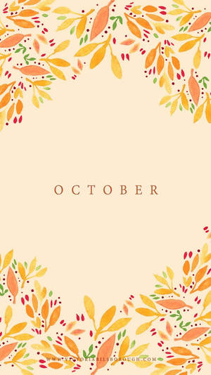 October Aesthetic Text Art Wallpaper