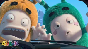 Oddbods Show Slick And Zee Driving Wallpaper