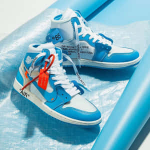 Off White Jordan 1 Blue Aesthetic Wallpaper