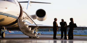 Officials In Private Jet Wallpaper