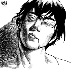 Ohma Tokita's Bruised And Bloodied Face Wallpaper