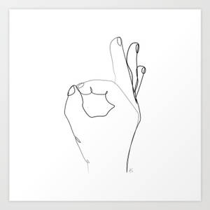 Okay Hand Sign Drawing Wallpaper