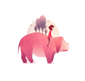 Okja - Artistic Illustration In Soft Pink Tones Wallpaper