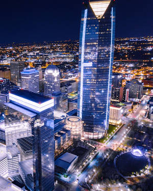 Oklahoma City City Lights At Night Wallpaper