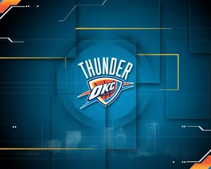 Oklahoma City Thunder Logo Blue Background Wallpaper