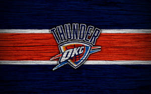 Oklahoma City Thunder Logo Wood Texture Background Wallpaper