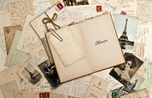 Old Letters Postcards Aesthetic Book Desktop Wallpaper