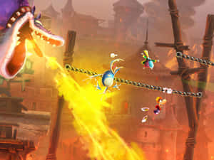 Old Video Game Fire Breathing Wallpaper