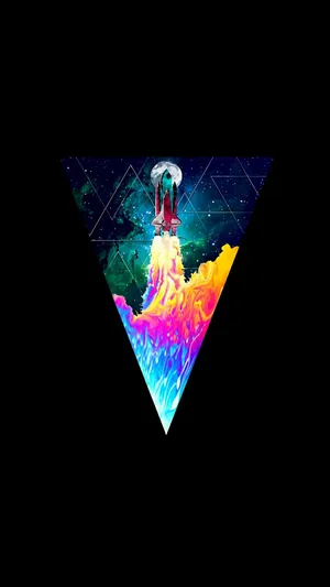 Oled Space Rocket Wallpaper