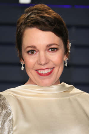 Olivia Colman Wearing A Gorgeous Black Dress Wallpaper