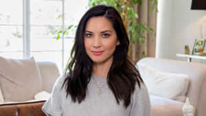 Olivia Munn Relaxed Home Setting Wallpaper