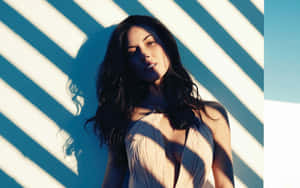 Olivia Munn Striped Shadow Portrait Wallpaper