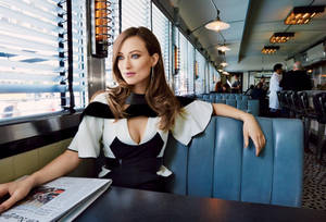 Olivia Wilde In A Cafeteria Wallpaper