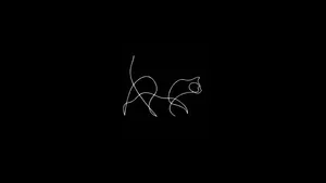 One Line Drawing Of A Cat Wallpaper