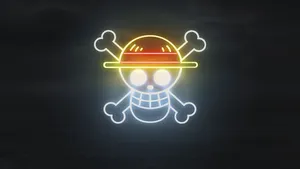 One Piece 4k Neon Light Logo Wallpaper