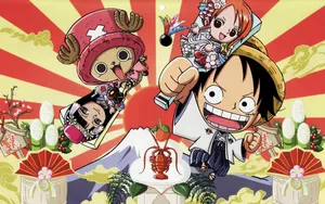 One Piece Chibi Straw Hat Pirates Poster Wallpaper