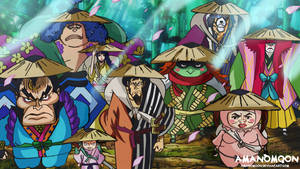 One Piece Wano 4k Nine Red Scabbards Wallpaper