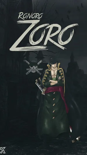 One Piece Zoro 4k Dark Logo Wallpaper