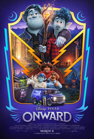 Onward Movie Poster Main Characters Wallpaper