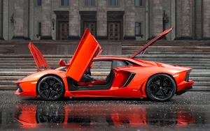 Open Door Red Luxury Car Wallpaper