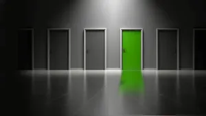 Opportunity Green Door Wallpaper
