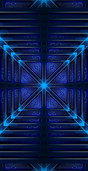 Optical Illusion Of Connected Blue Boxes Wallpaper