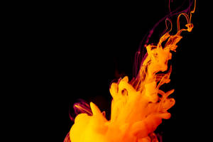 Orange Abstract Ink 1080p Hd Desktop Wallpaper