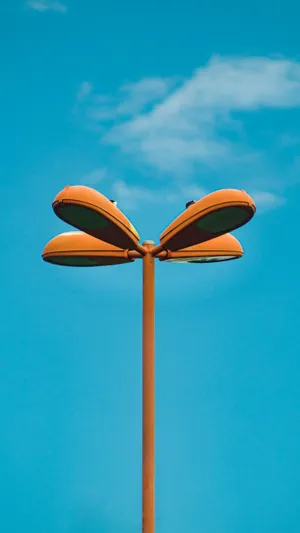 Orange Aesthetic Streetlight Phone Wallpaper