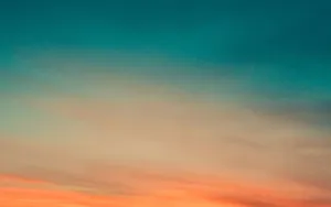 Orange And Teal Sunset Sky Wallpaper