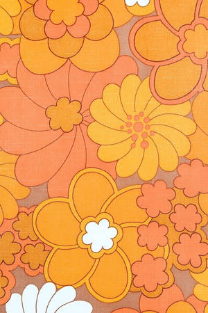 Orange Floral Vector Pattern Wallpaper
