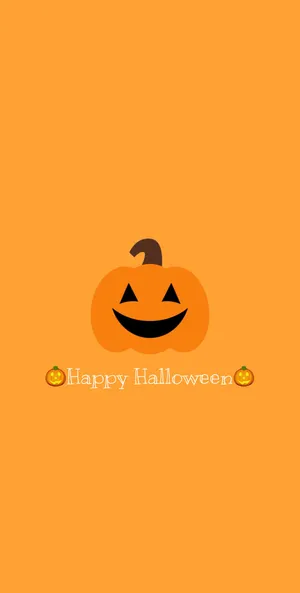 Orange Halloween Smiling Jack-o'-lantern Wallpaper