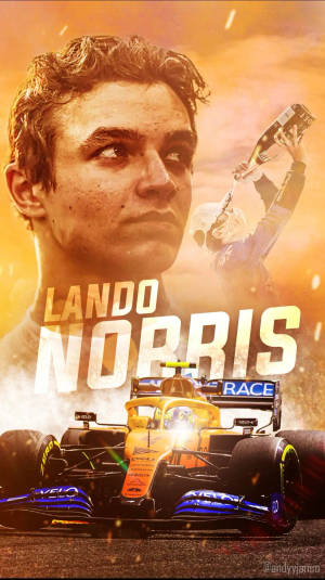 Orange Lando Norris Poster Wallpaper