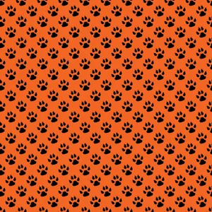 Orange Paw Print Patterns Wallpaper