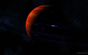 Orange Planet Saturn Wallpaper