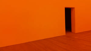 Orange Room With Open Door Wallpaper