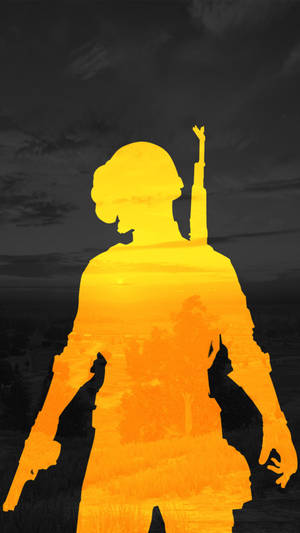 Orange Silhouette Pubg Logo Wallpaper