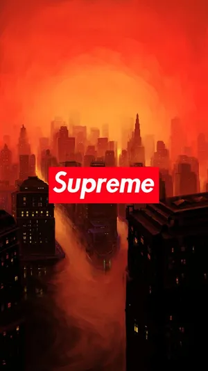 Orange Supreme City Night Wallpaper