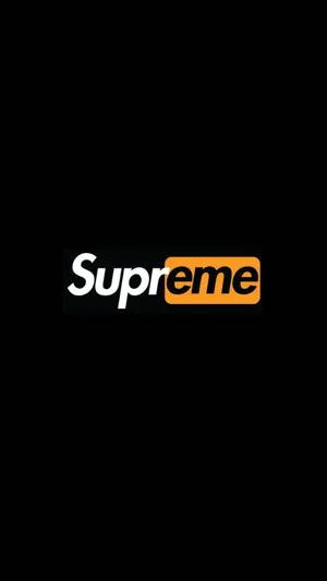 Orange Supreme Logo Black Wallpaper