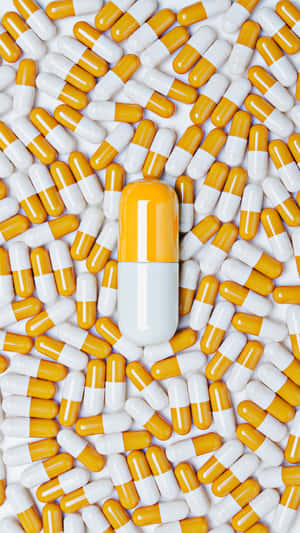 Orangeand White Capsules Background Wallpaper