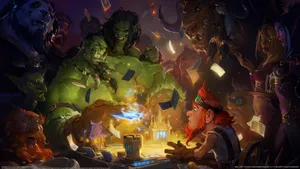 Orc Playing The Card Game Hearthstone Desktop Wallpaper