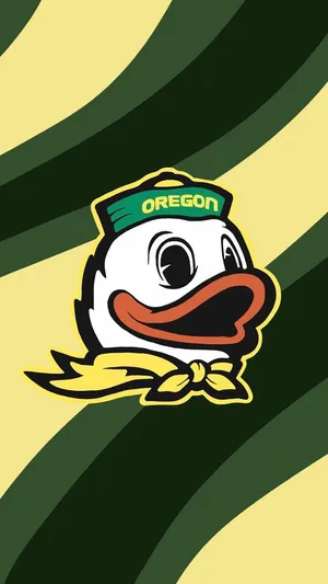 Oregon Ducks Logo On Green Field Wallpaper