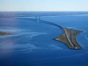 Oresund Bridge Bird's Eye Underground Wallpaper