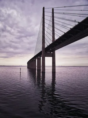 Oresund Bridge Double-track Railway Baltic Sea Wallpaper