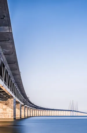 Oresund Bridge Long Curve Scandinavian Sea Wallpaper