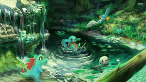 Oshawott Swimming Wallpaper