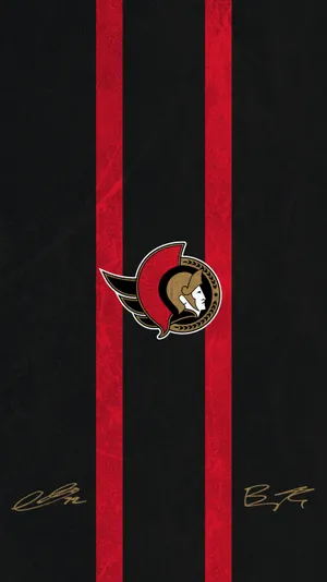 Ottawa Senators Logo With Signatures Wallpaper