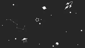 Outer Space Aesthetic Black And White Laptop Background Wallpaper